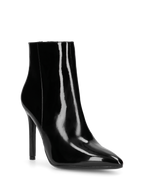 QUINN - stivaletto con tacco a punta effetto glassy nero