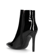 QUINN - stivaletto con tacco a punta effetto glassy nero