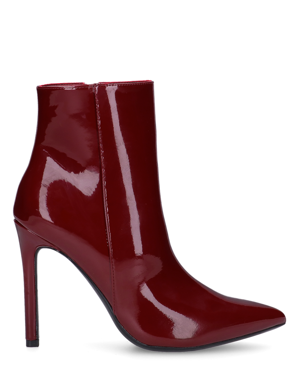 QUINN - stivaletto con tacco a punta effetto glassy burgundy