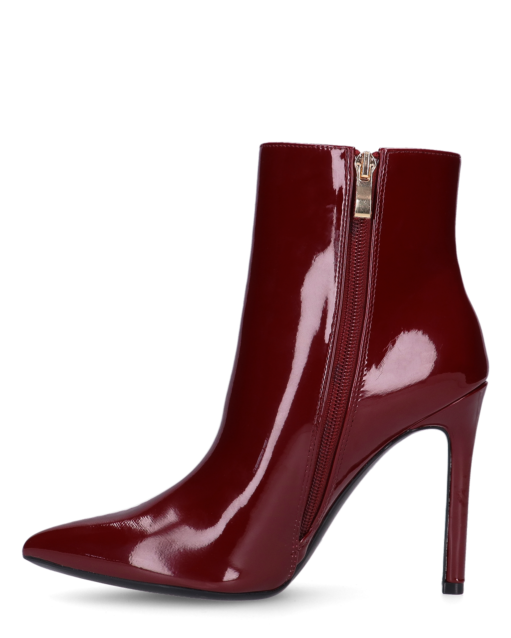QUINN - stivaletto con tacco a punta effetto glassy burgundy