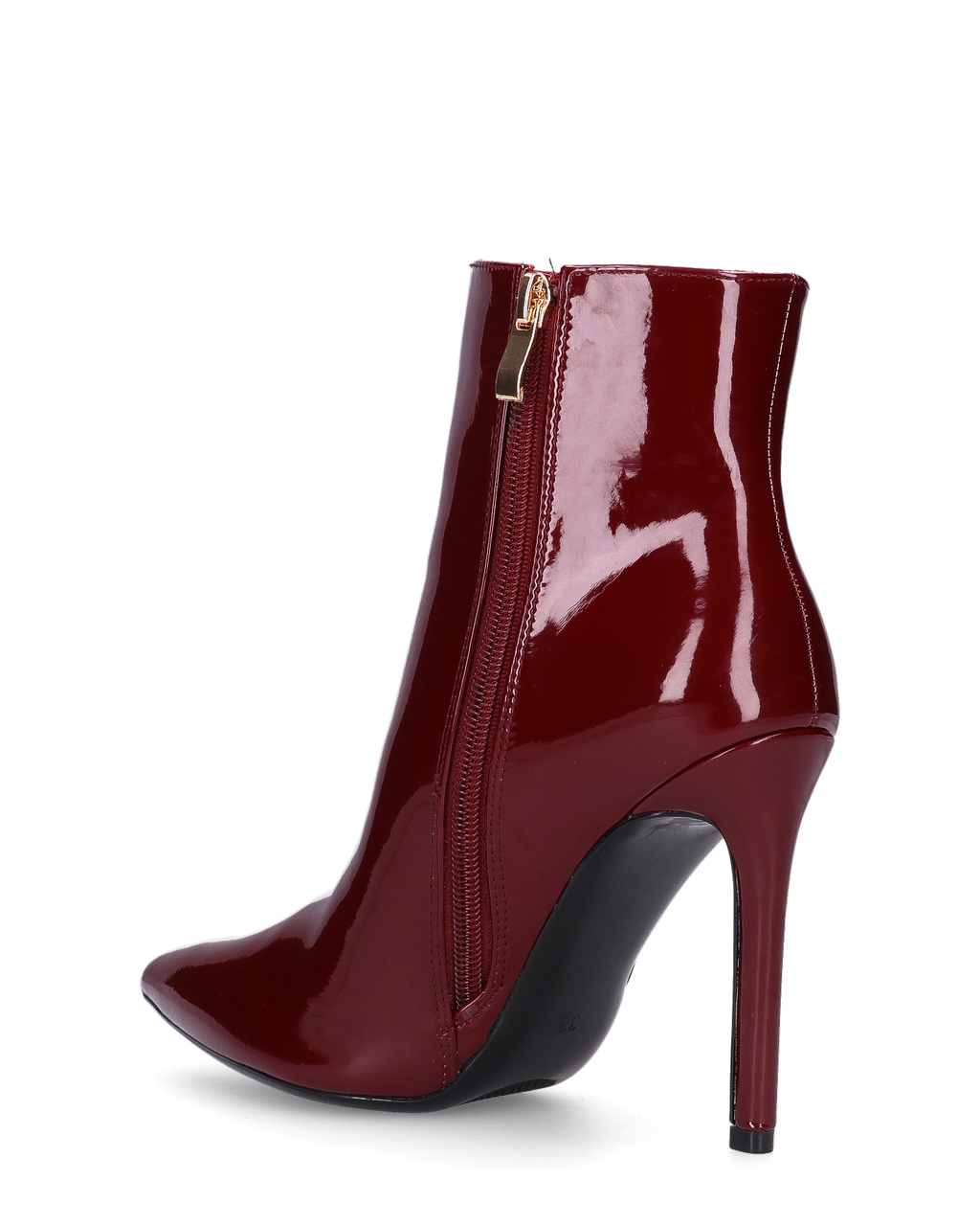 QUINN - stivaletto con tacco a punta effetto glassy burgundy