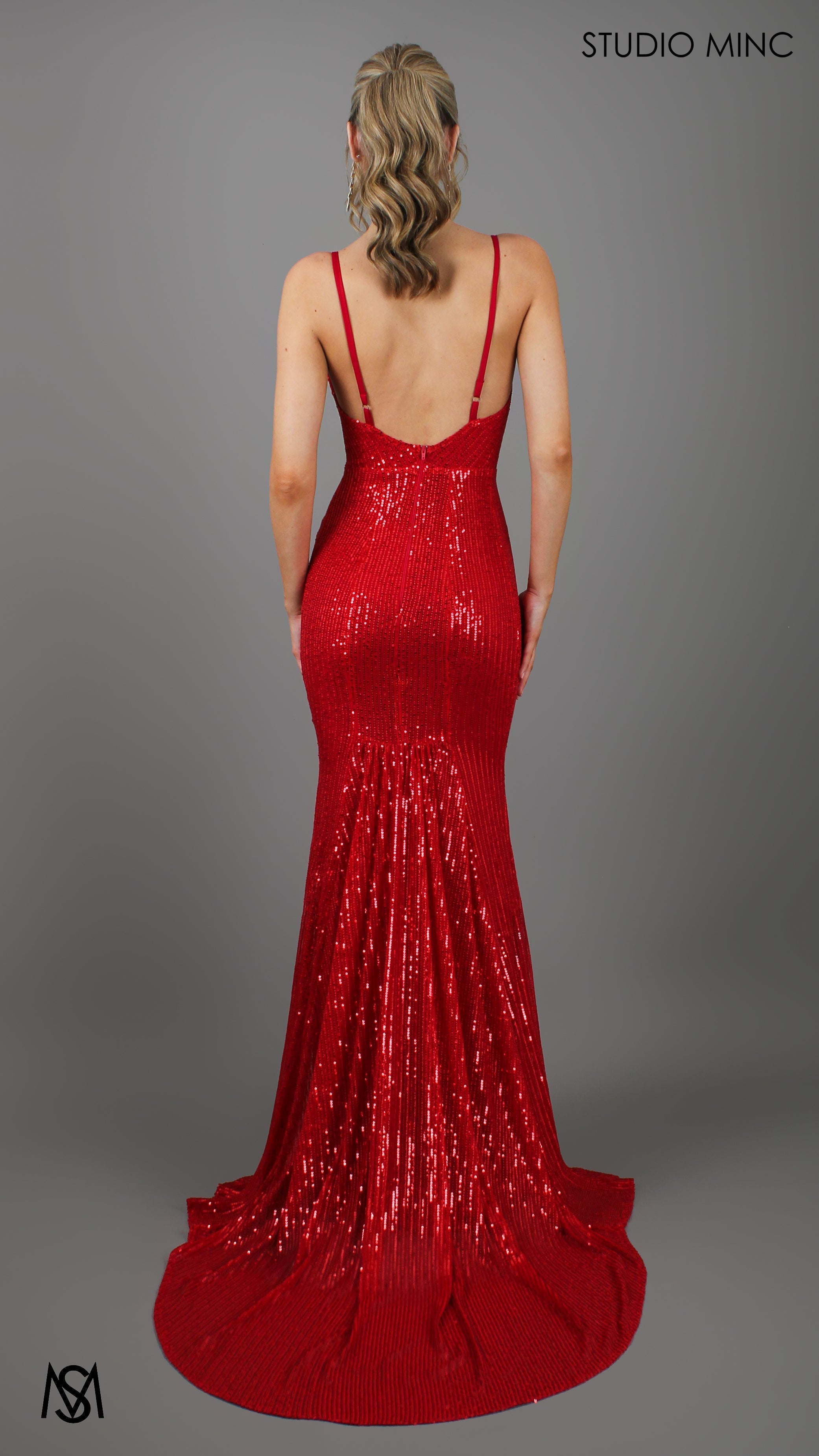 DIVINE - Red Sequin Formal Dress