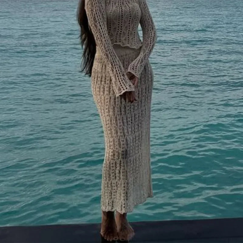 Enchanting Elegance Crochet Skirt Suit