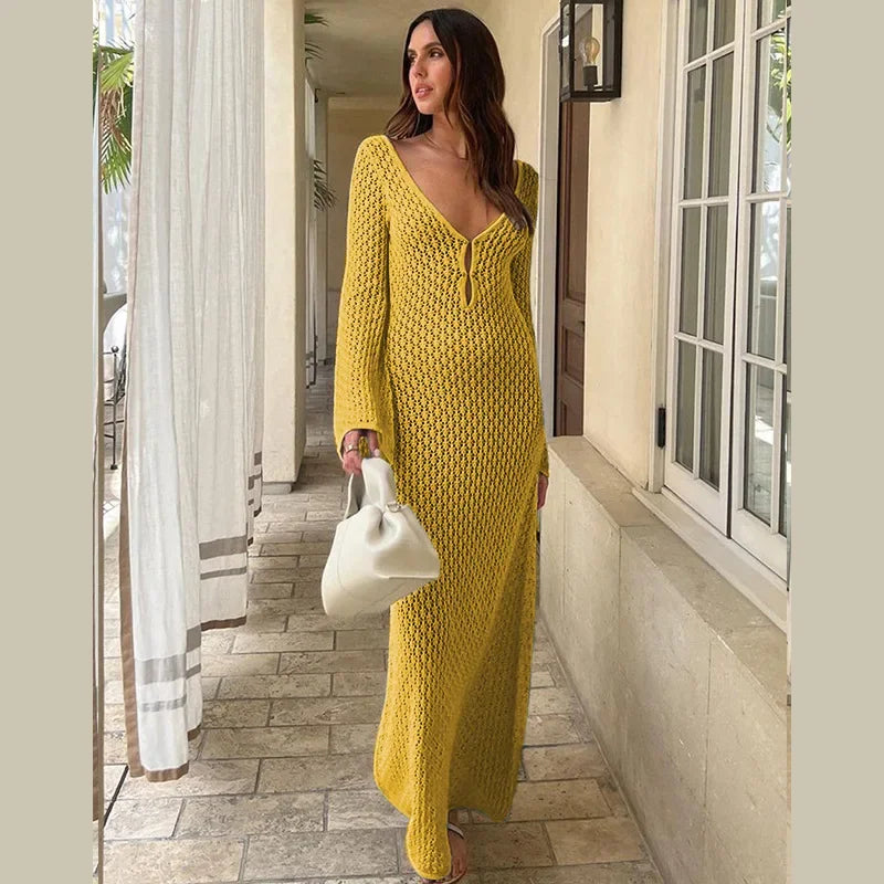 Midnight Breeze Knit Cover-Up Dress