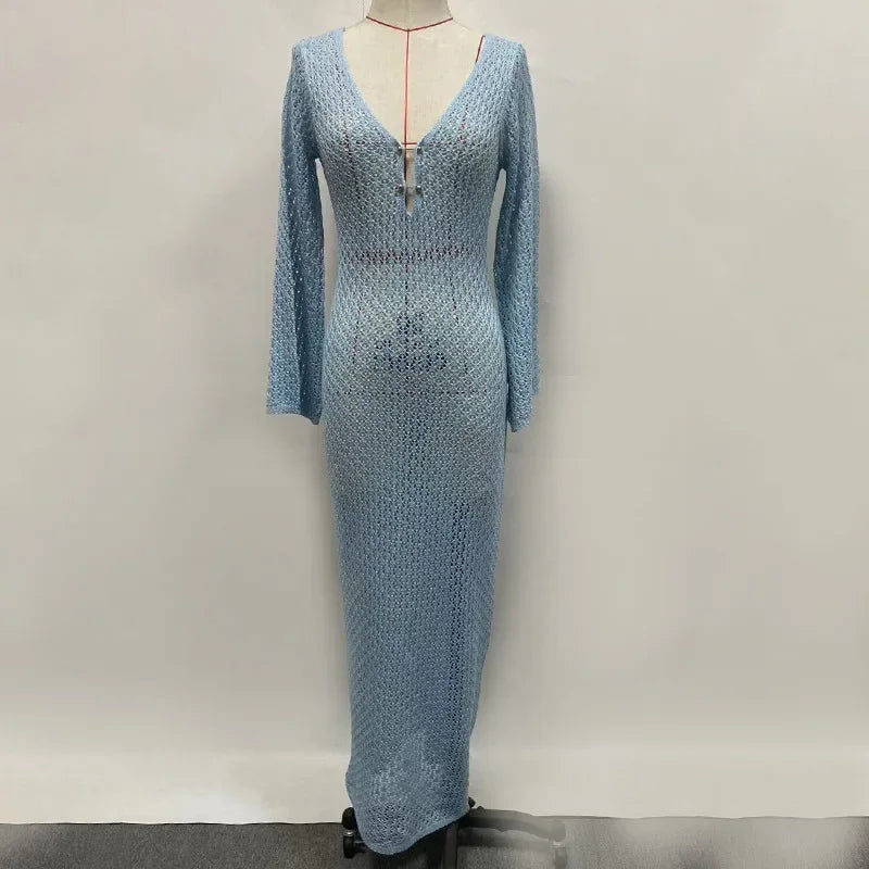 Midnight Breeze Knit Cover-Up Dress