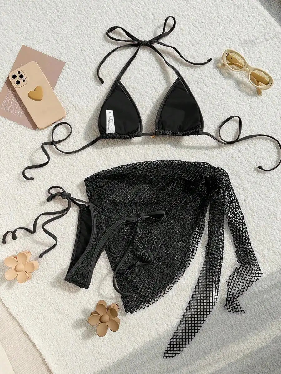 Three-Piece Bikini Set - 4 colors