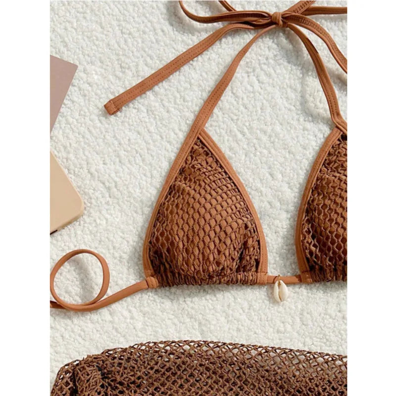 Three-Piece Bikini Set - 4 colors