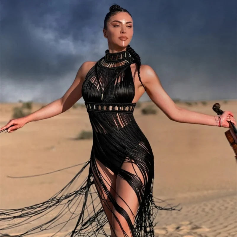 Bohemian Crochet Knitted Beach Cover Up