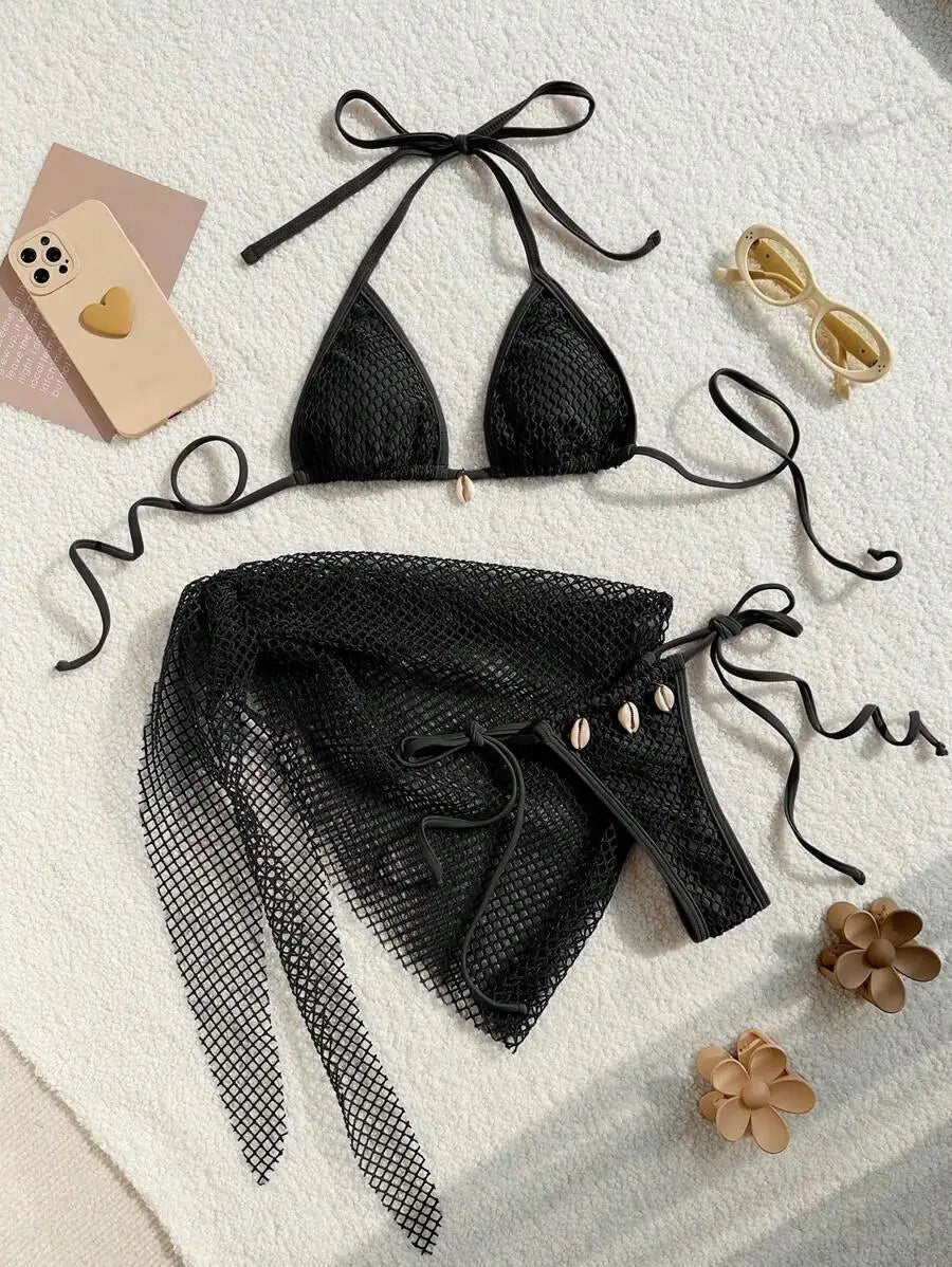 Three-Piece Bikini Set - 4 colors