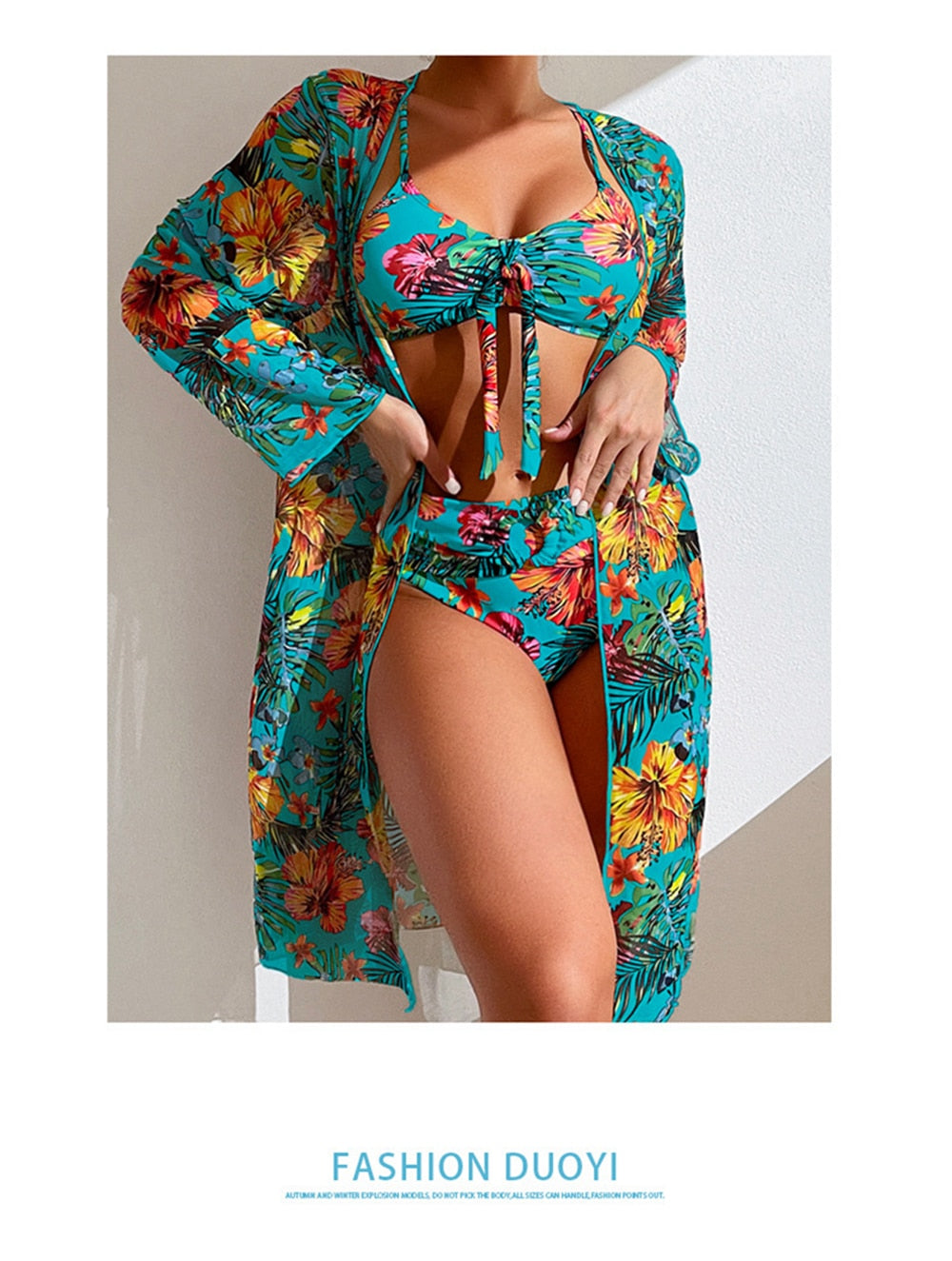 3 Piece High Waist Bikini Set