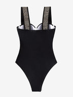 Colorful 64b136-1e one-piece swimwear in various styles, shown on a model with a sleek, fitted design perfect for pool or beach.