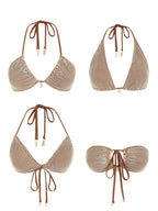 Contrast fishnet bikini set from 64b136-1e swimwear, featuring a stylish fishnet design and adjustable bikini top and bottoms.