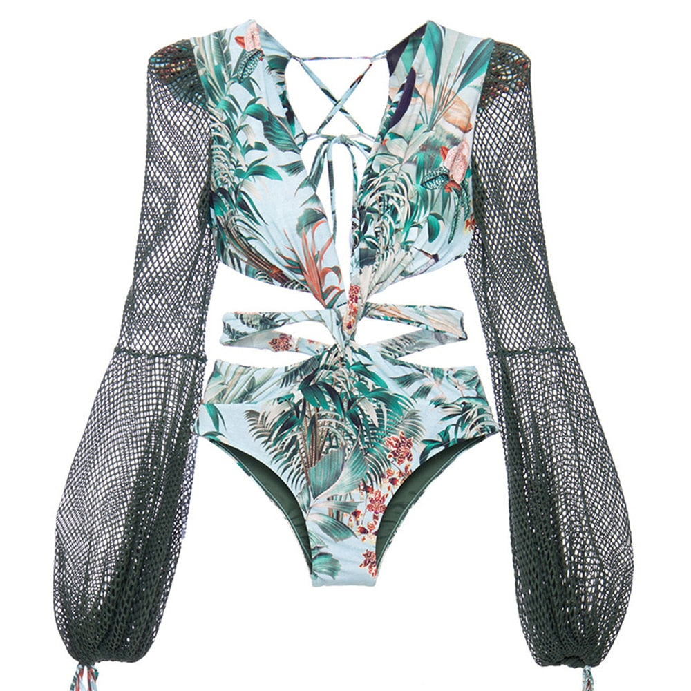 One Piece Sleeved Swimsuit