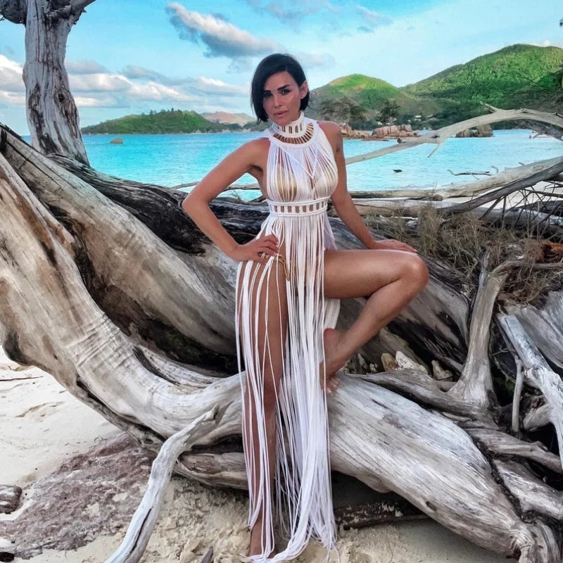 Bohemian Crochet Knitted Beach Cover Up