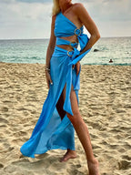 Asymmetrical Ring Detail Beach Dress - Chic Summer Swimwear