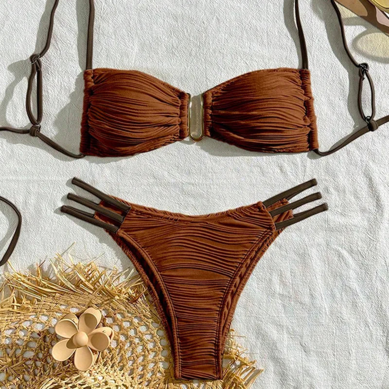 Bandeau Strap Bikini -  3 colors available