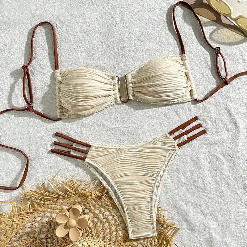 Bandeau Strap Bikini -  3 colors available