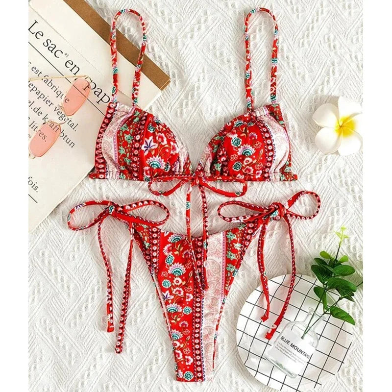 Floral Femme Print Bikini  -multiple colors