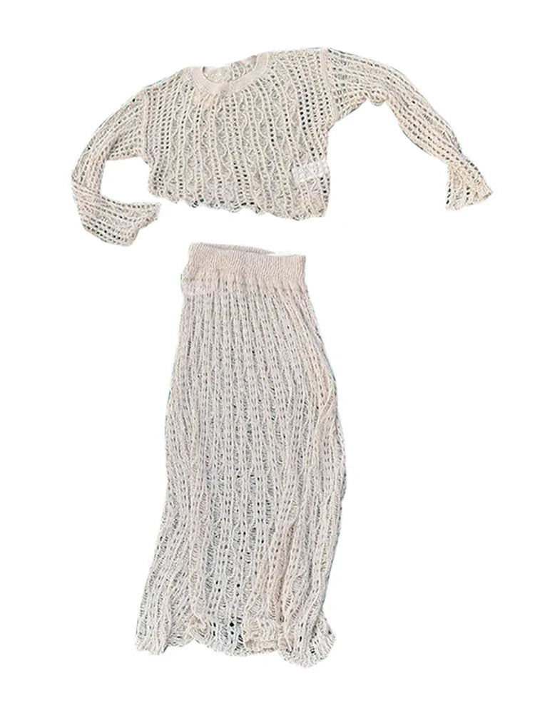 Enchanting Elegance Crochet Skirt Suit