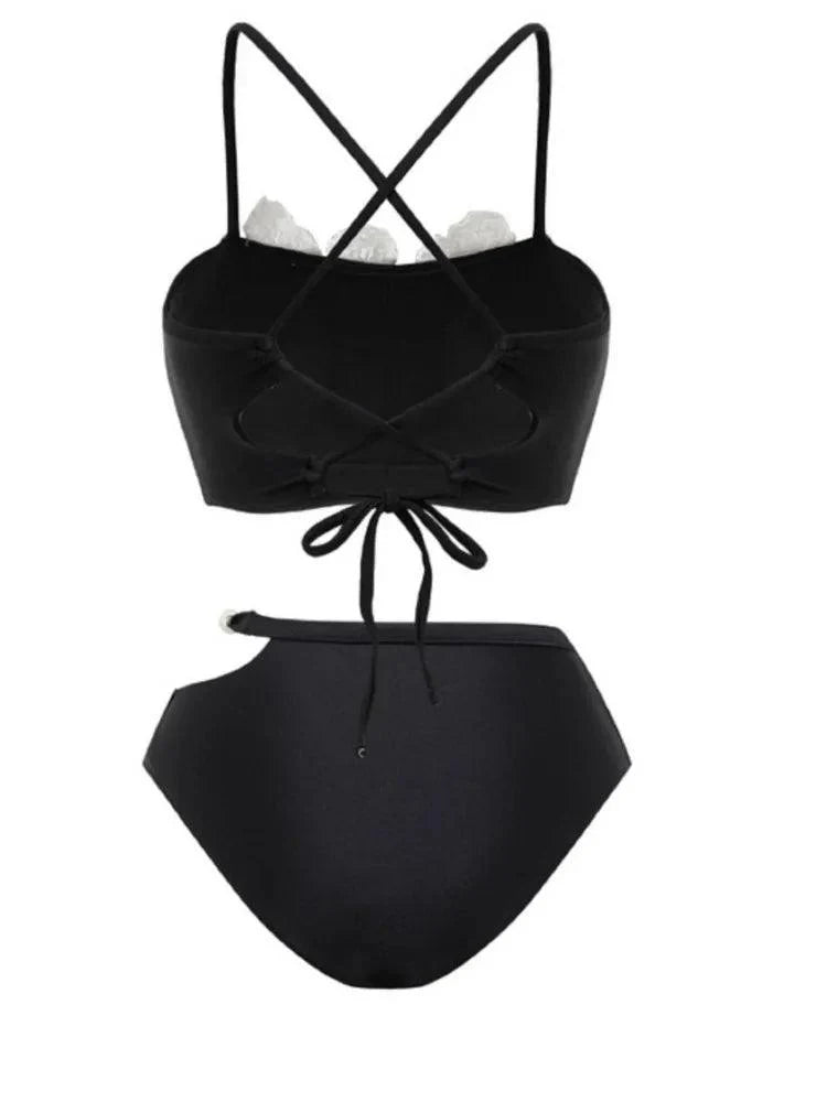 OUINA FLOWER SWIMWEAR AND RUFFLED SKIRT
