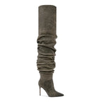 Paloma Suede Pleated Pointed Boots
