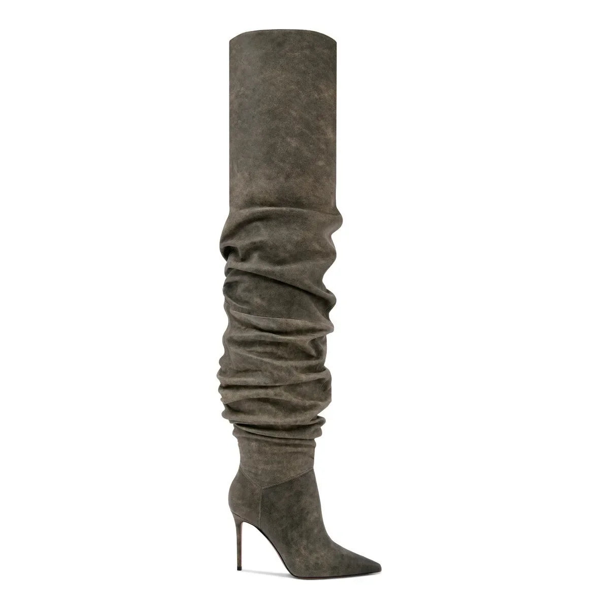 Paloma Suede Pleated Pointed Boots