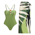 One Piece Retro Swimwear with matching skirt - multiple prints