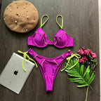 Sexy push-up bikini set from 64b136-1e swimwear, featuring a stylish swimsuit with supportive cups and vibrant design.