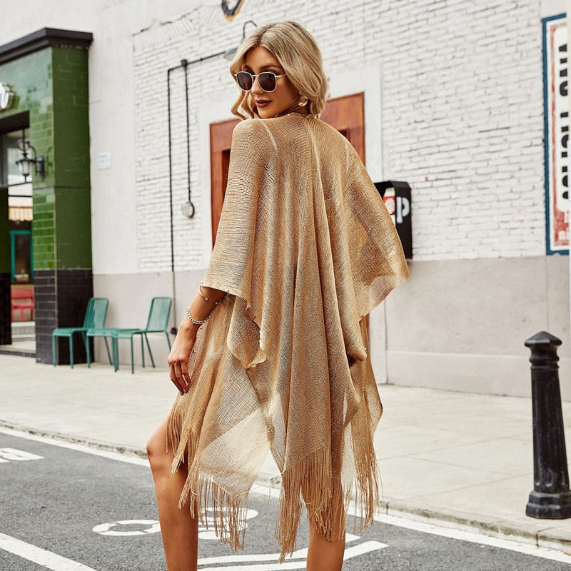 Tassel See through Bikini Beach Cover Up