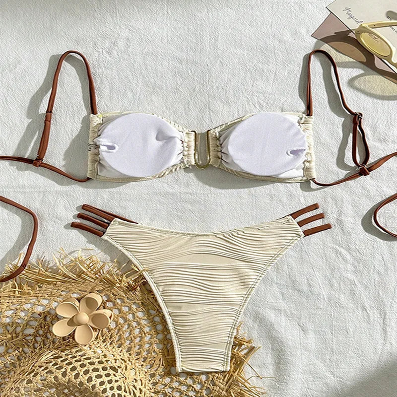 Bandeau Strap Bikini -  3 colors available