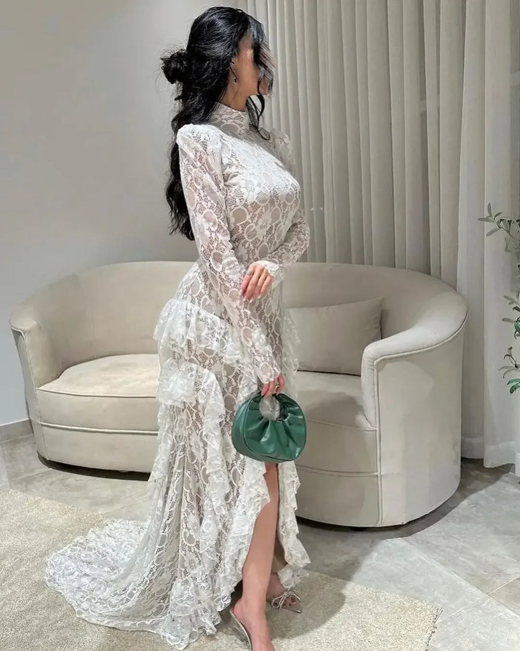 Marcella Floor-Length Lace Dress