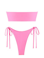 Colorful bandeau bikini top from 64b136-1e swimwear collection, featuring a sleek, strapless design in multiple vibrant shades.