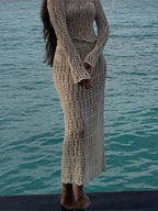 Enchanting Elegance Crochet Skirt Suit
