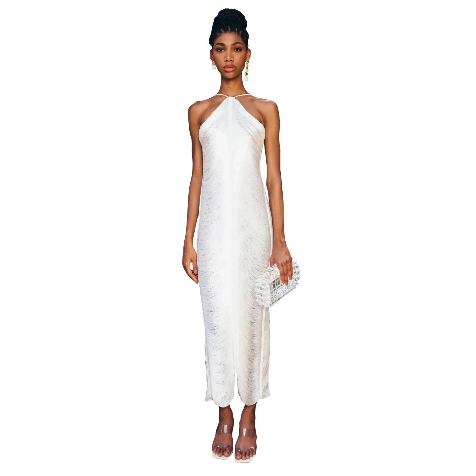 Backless Tassel Maxi Dress