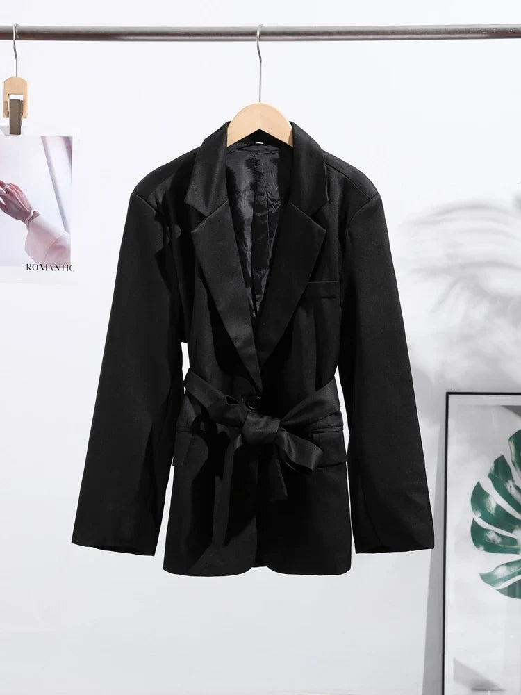 KAREN Elegant Belt Blazer