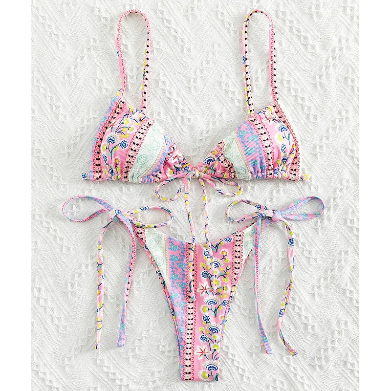 Floral Femme Print Bikini  -multiple colors