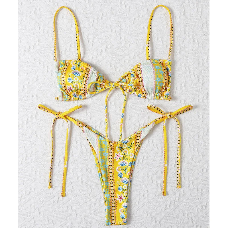 Floral Femme Print Bikini  -multiple colors