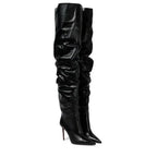 Paloma Suede Pleated Pointed Boots