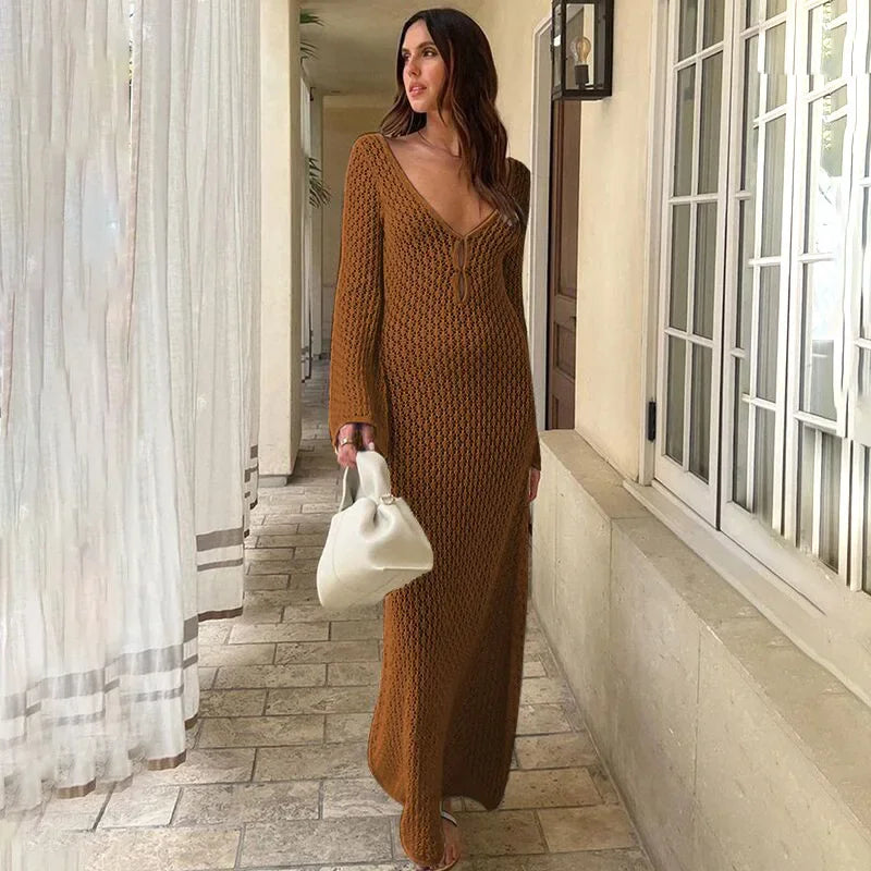 Midnight Breeze Knit Cover-Up Dress