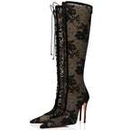 Celestia Noir Lace Boots