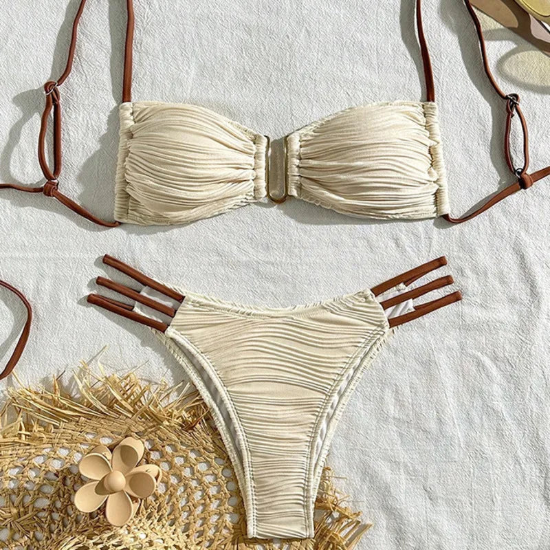 Bandeau Strap Bikini -  3 colors available
