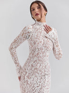 Mona Long Sleeve Lace Midi Dress