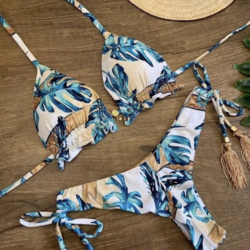 Boho Tassel Bottom Bikinis - multiple prints