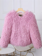 Valentina Fringe Fluffy Faux Fur Jacket
