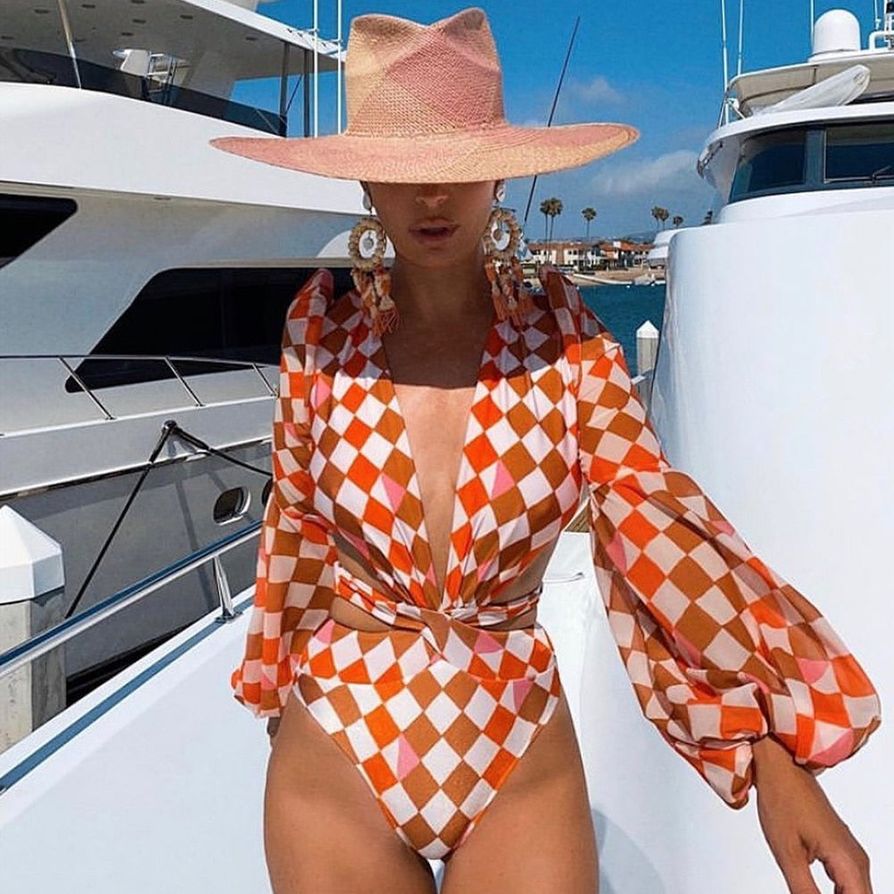 One Piece Sleeved Swimsuit