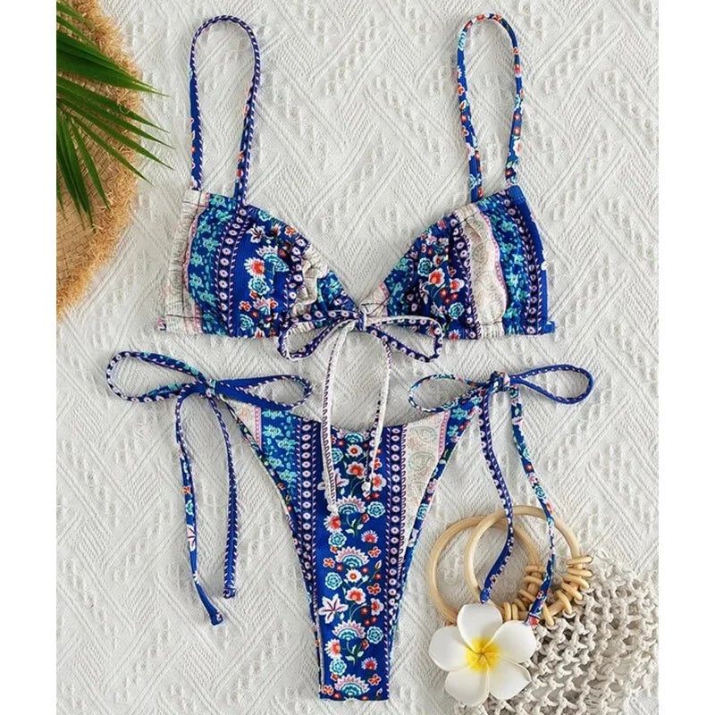 Floral Femme Print Bikini  -multiple colors
