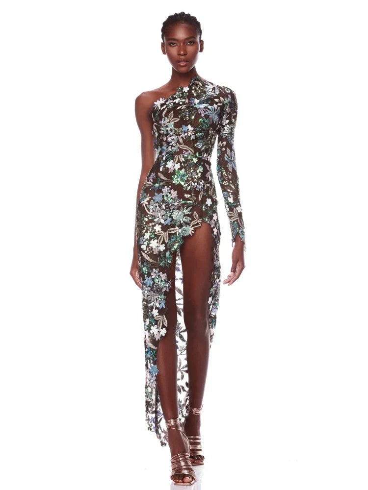 Aurora Blossom Sequin Dress