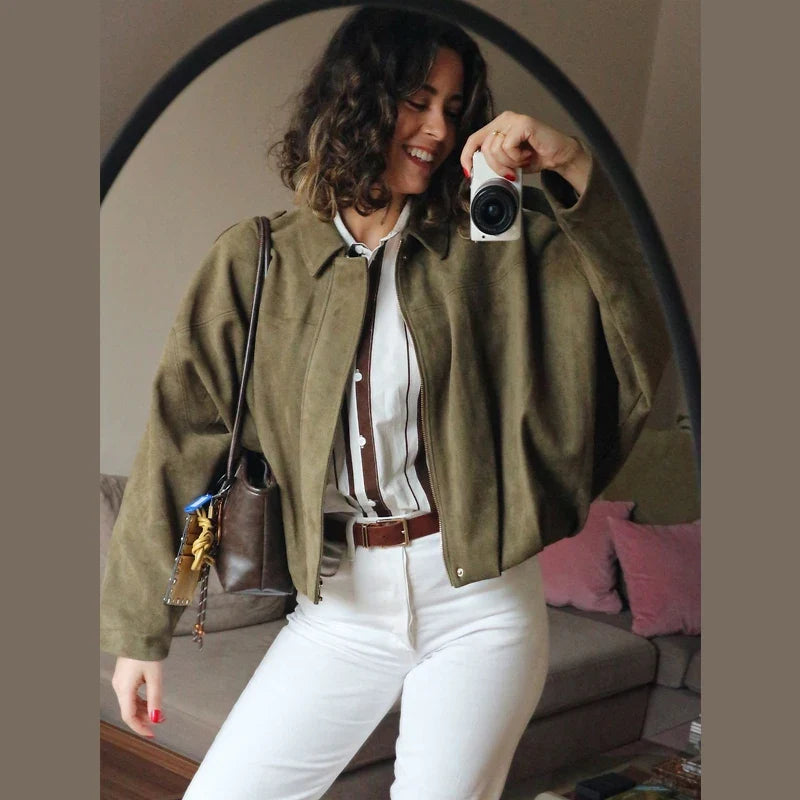 Noah Suede Bomber Jacket