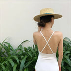 Red one-piece push-up swimwear by 64b136-1e featuring a sleek design and supportive fit for stylish beach or pool days.
