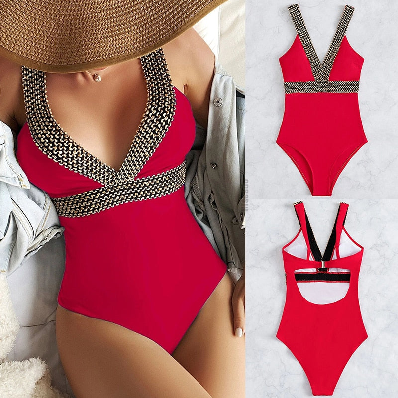 Detailed One Piece Swimwear  -  multiple style and colors